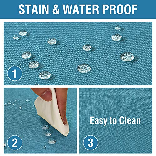 Linen Textured Table Cloths Round 70 Inch Premium Solid Tablecloth Spill-Proof Waterproof Table Cover for Dining Buffet Feature Extra Soft and Thick Fabric Wrinkle Free, Teal