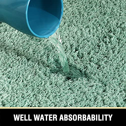 Bathroom Rug Tufted Bath Rug Bath Mat Non Slip Runner Rug 47" x 17" Extra Soft Thick Absorbent Shaggy Kitchen Rug Indoor Mat Washable Microfiber Bath Mat for Bathroom Living Room Fast Dry - Aqua