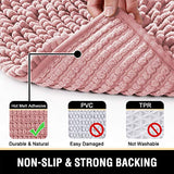 Bathroom Rugs Bath Mats for Bathroom Non Slip Luxury Chenille Bathroom Rugs Extra Soft Absorbent Shaggy Bathroom Mat Rugs Washable Fast Dry Bathroom Rugs Sets 2 Piece (Coral Pink, 24" x 36"/20" x 32")