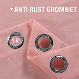 PrimeBeau Linen Blended Grommet Sheer Curtains Set Of 2 Panels