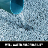 H.VERSAILTEX Toilet Rug Toilet Mats for Bathroom Curved Bath Mat Non Slip Corner Bath Rug Carpet for Toilet Extra Soft Thick Absorbent Contour Toilet Mat Washable, 20 x 38.5 inch - Canal Blue