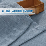 Linen Curtains Natural Linen Blended Curtains for Living Room Burlap Linen Textured Curtains Tab Top Curtains Elegant Energy Efficient Light Filtering Curtains (Set of 2, 52" x 96", Stone Blue)