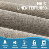 100% Blackout Linen Curtains 96 inches Long Thermal Curtains for Living Room Textured Burlap Curtains with Double Face Linen Grommet Soundproof Bedroom Curtains 52 x 96 Inch, 2 Panels - Taupe