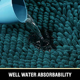 Bathroom Rugs Bath Mats for Bathroom Non Slip Luxury Chenille Bathroom Rugs Extra Soft Absorbent Shaggy Bathroom Mat Rugs Washable Fast Dry Bathroom Rugs Sets 2 Piece (Dark Teal, 20" x 32"/17" x 24")