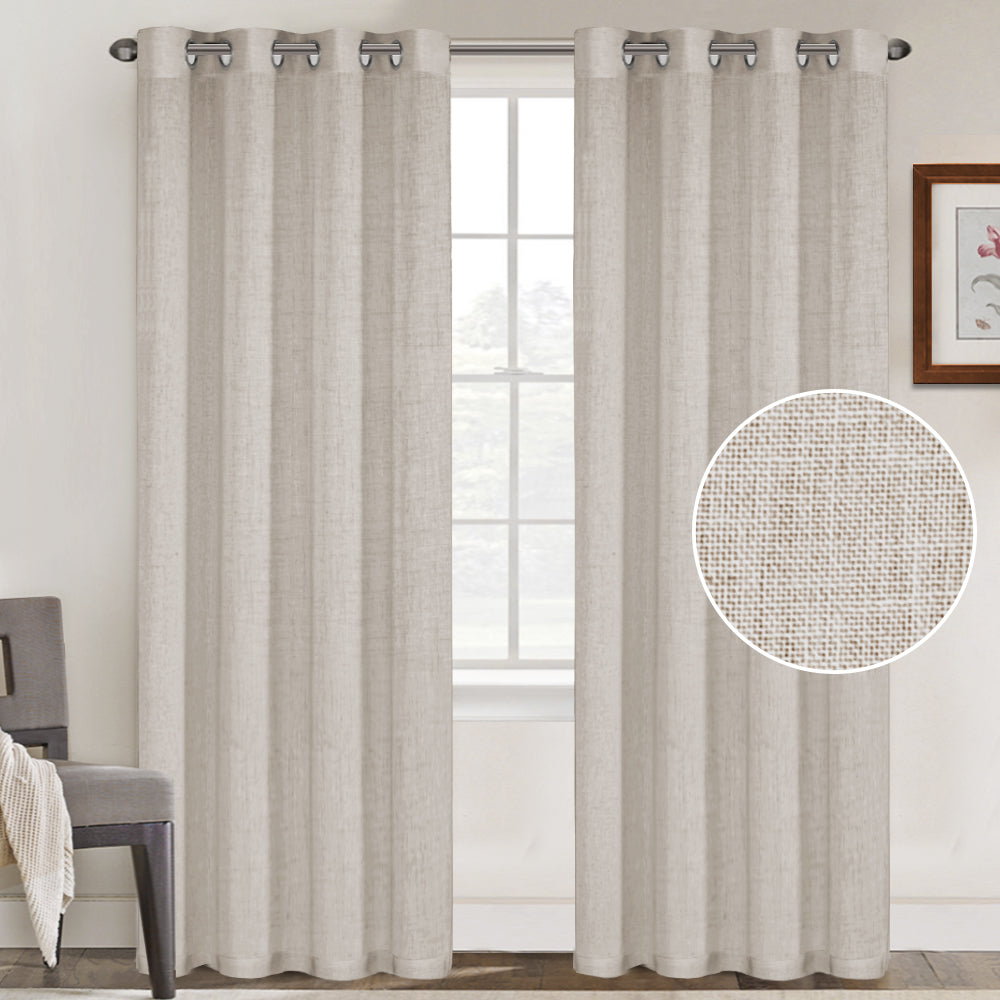 Grommet Natural Linen Mixed Sheers Sold by 2 (52'' x 96'')