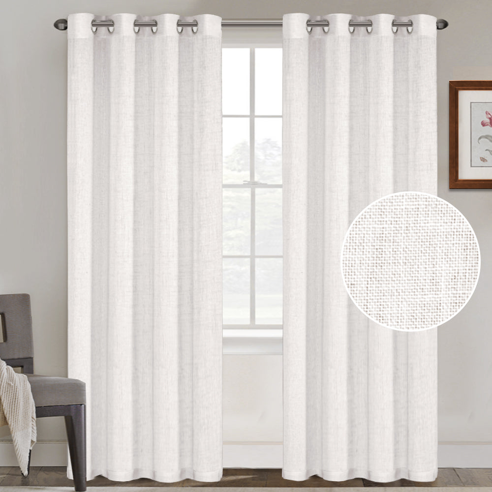 Grommet Natural Linen Mixed Sheers Sold by 2 (52'' x 96'')