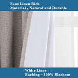 H.Versailtex 1 Panel Durable Thick Textured Linen Look Blackout Patio Door Grommet Curtain