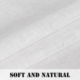 PrimeBeau Rod Pocket Natural Linen Textured Sheer Curtains, set of 2 Panels