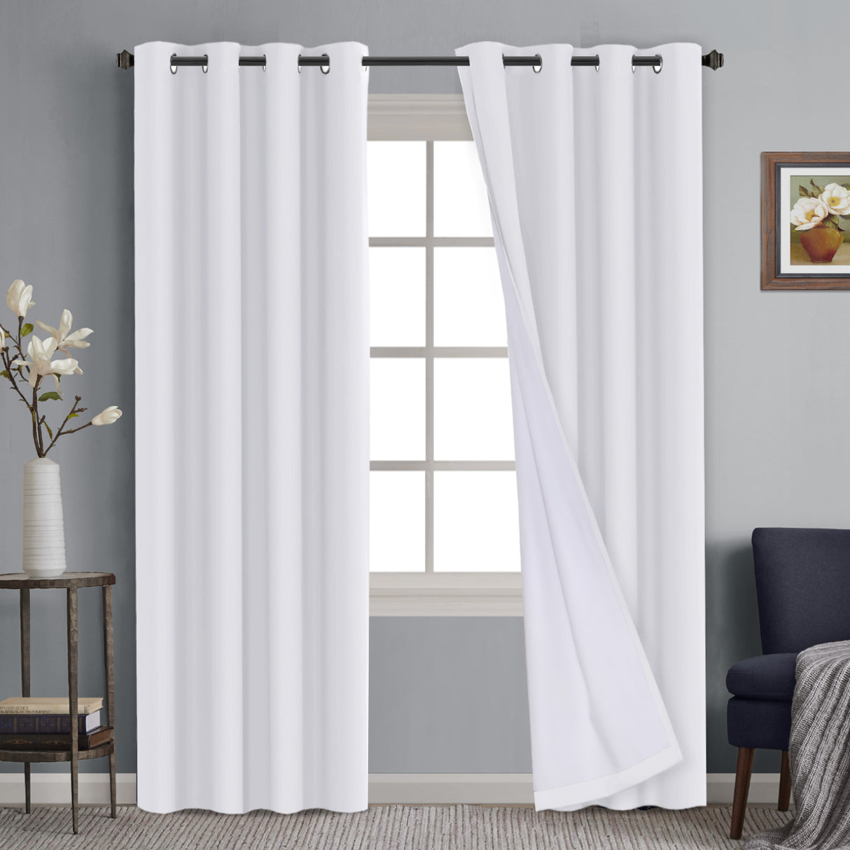 100% Blackout Curtains Full Light Blocking Curtain Draperies for Bedroom/Living Room 52'' x 96''