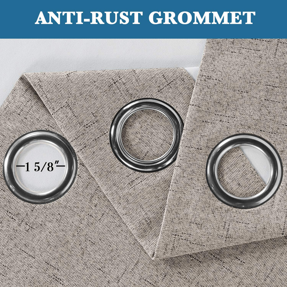 H.Versailtex 1 Panel Durable Thick Textured Linen Look Blackout Patio Door Grommet Curtain