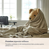 Primebeau premium all season microfiber fleece bed blanket heavy weight and double sided soft and cozy