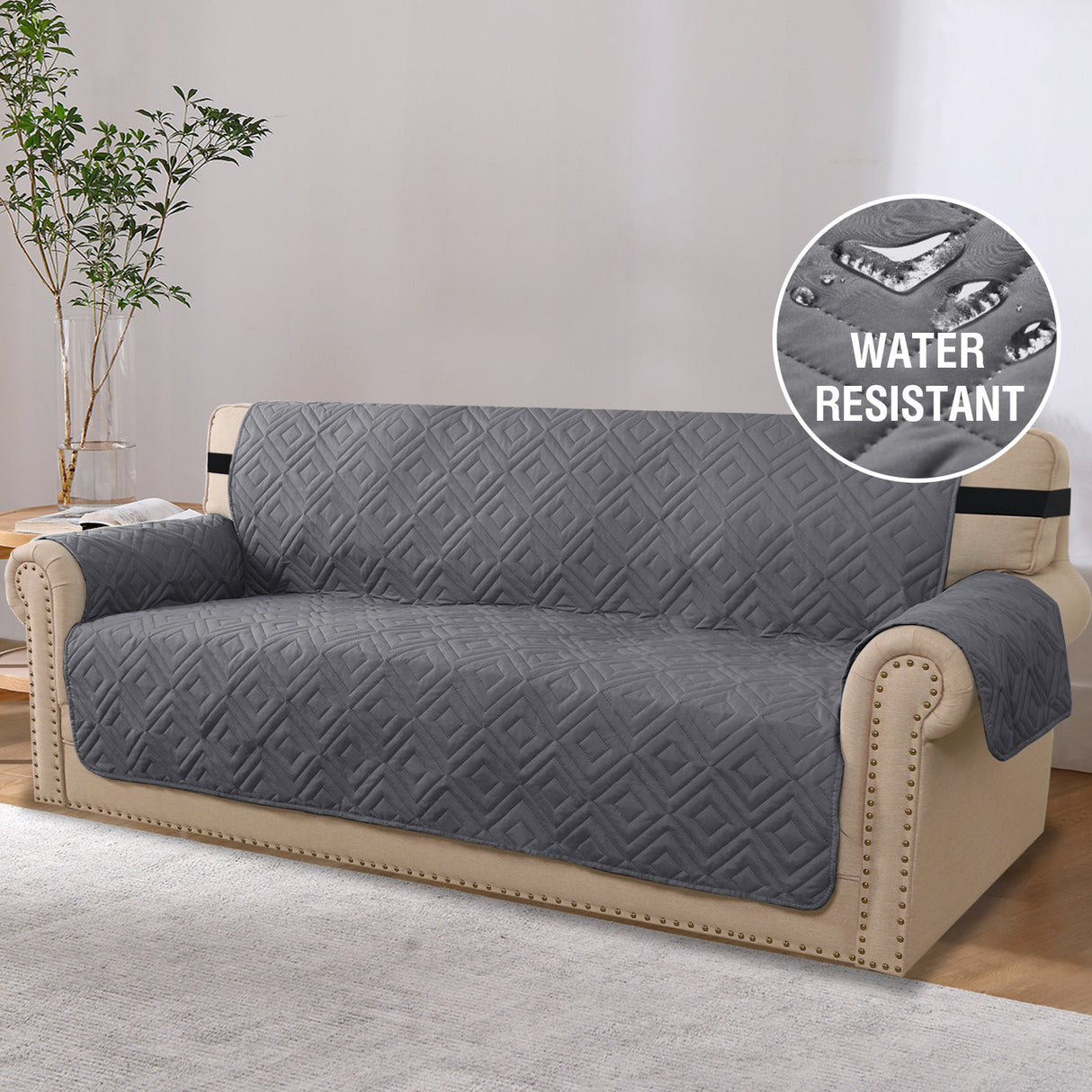 New Diamond 1-Piece Reversible Quilted Sofa Pet Cover Protector, 75"H x 110"W
