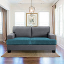 Stretch Velvet 2-Seater Slipcover for T-Cushion Loveseat Sofa