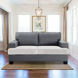 Stretch Velvet 2-Seater Slipcover for T-Cushion Loveseat Sofa