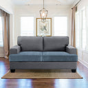 Stretch Velvet 2-Seater Slipcover for T-Cushion Loveseat Sofa