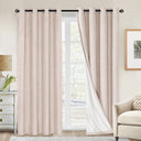 100% Premium Blackout Linen Textured Coating Draperies W52" x L96“ Set of 2 Panels