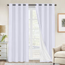 100% Premium Blackout Linen Textured Coating Draperies W52" x L96“ Set of 2 Panels