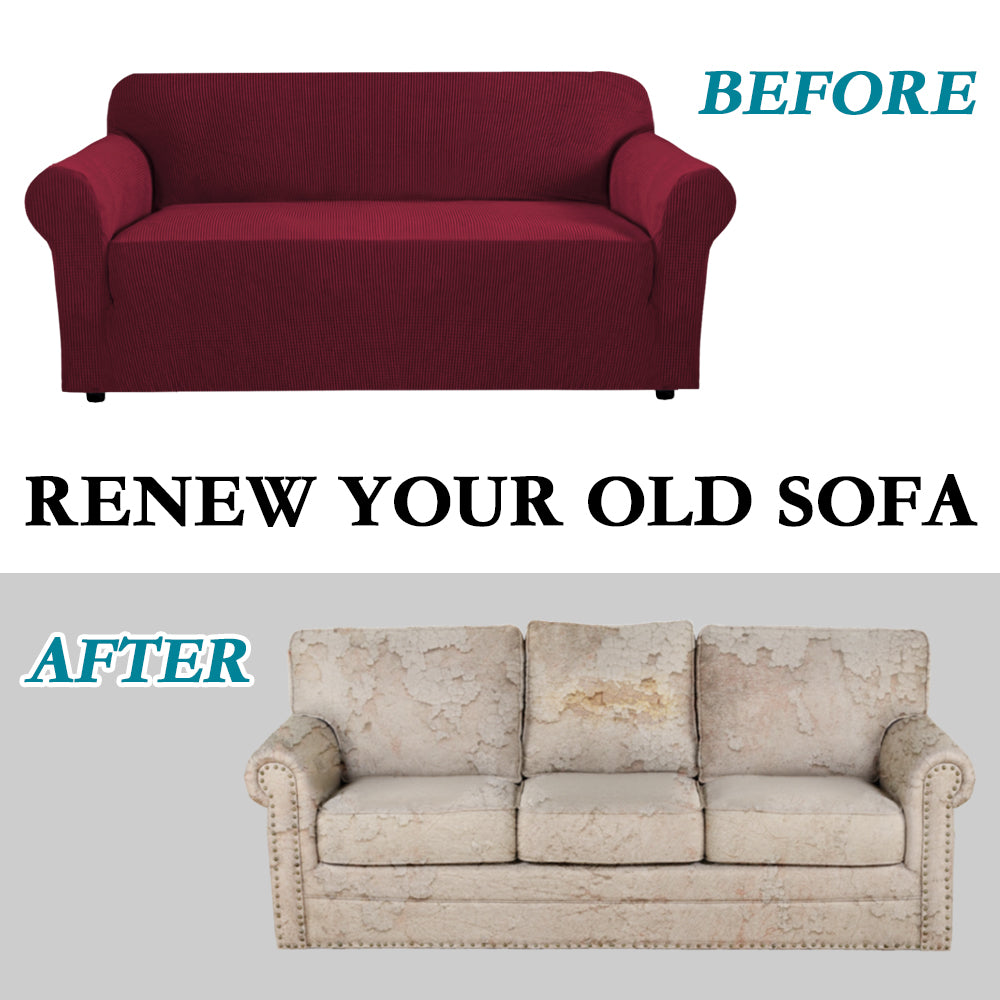 2-Piece Jacquard 2-Seater Loveseat Slipcover