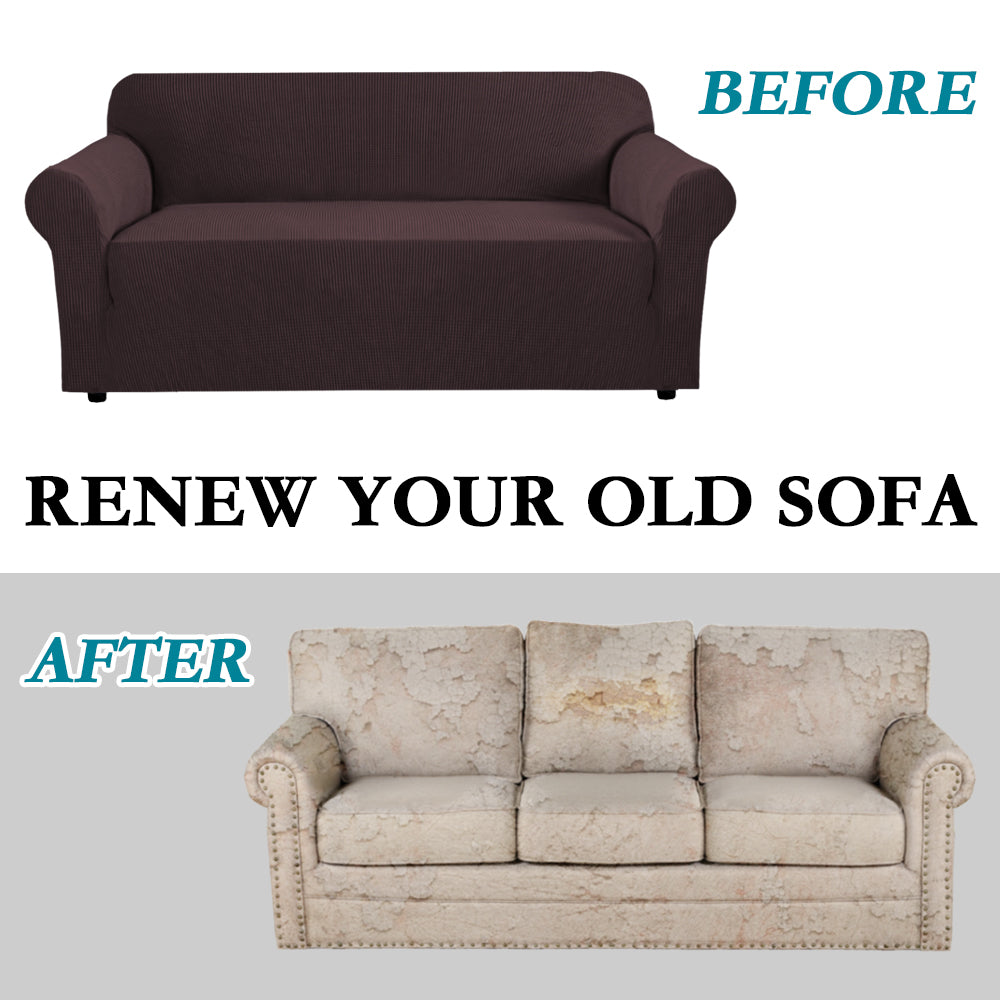 1-Piece Jacquard 2 Seater Loveseat Slipcover