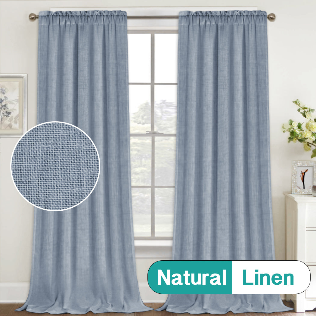 Rod Pocket Natural Linen Mixed Sheers Sold by 2 (52'' x 108'')