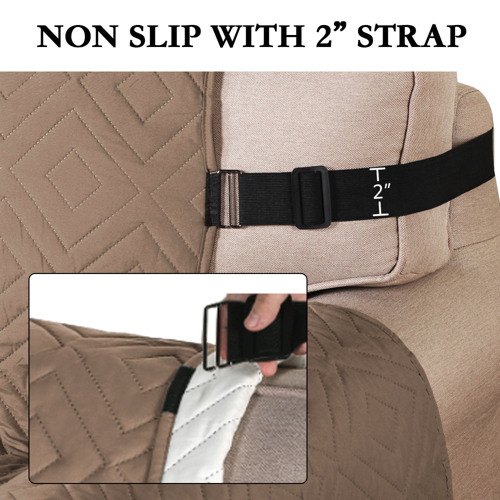 New Diamond 1-Piece Reversible Quilted Recliner Cover Protector, 77''H x 68''W