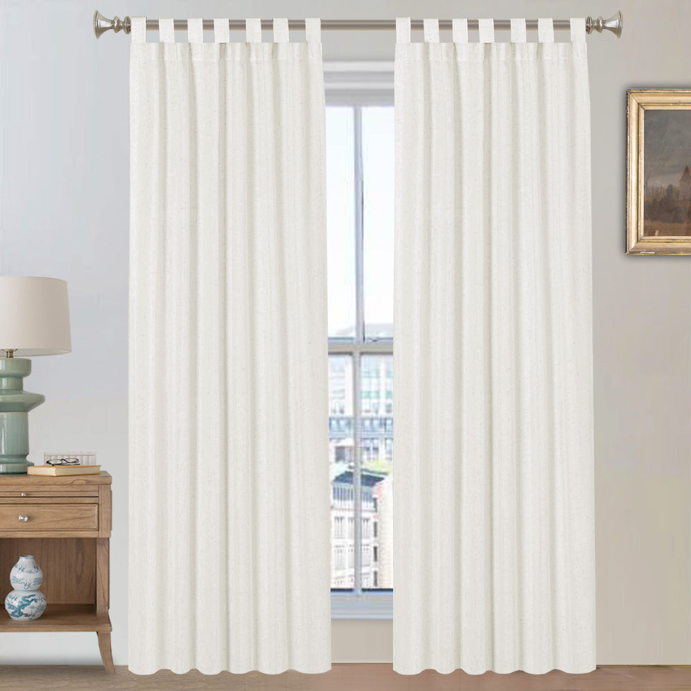 Tab Top Natural Linen Mixed Sheers Sold by 2 (52'' x 96'')