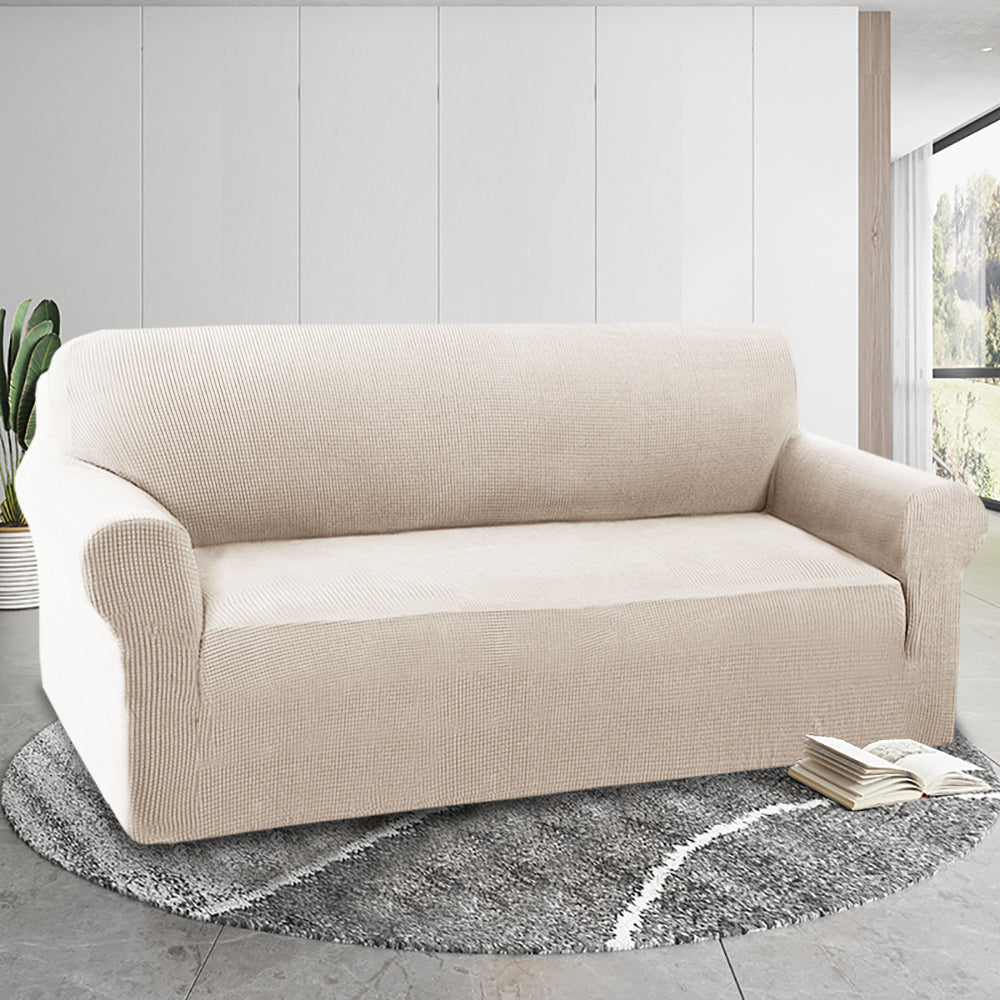 1-Piece Jacquard 4 Seater Sofa Slipcover